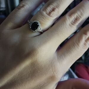 Elegant Black and Silver Ring